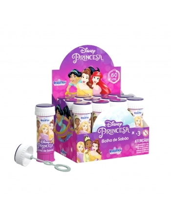 BOLHA DE SABÃO PRINCESAS 60 ML COM JOGO DISPLAY C/12