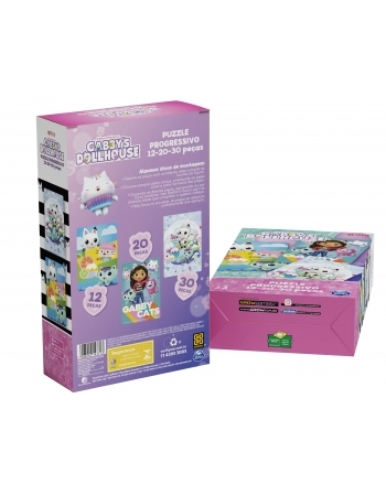P. PROGRESSIVO GABBY'S DOLLHOUSE ( 12, 20, 30 PEÇAS ) - 4371