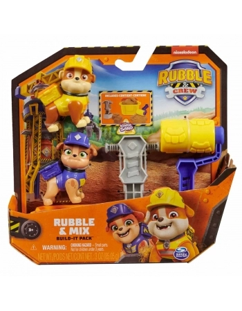 PATRULHA CANINA RUBBLE E CREW CONJ DE FIG DE AÇÃO C/ KINETC SAND SORTIDO 3792