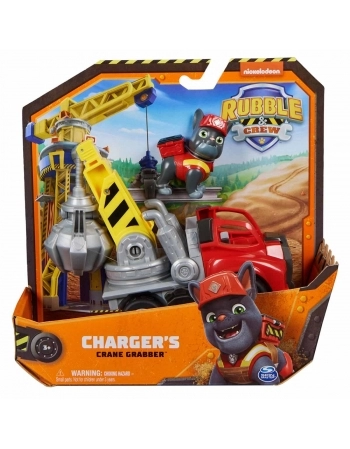 PATRULHA CANINA RUBBLE E CREW VEÍCULO TEMATICO CHARGERS CRANE GRABBER 3797