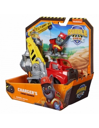 PATRULHA CANINA RUBBLE E CREW VEÍCULO TEMATICO CHARGERS CRANE GRABBER 3797