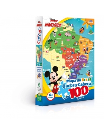 P. 100 PEÇAS MICKEY MAPA DO BRASIL - 8074