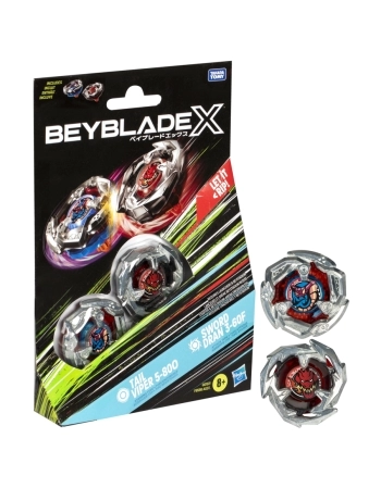 BEYBLADE X PIÕES DUPLO TAIL VIPER 5-80O E SWORD DRAN 3-60F G0197
