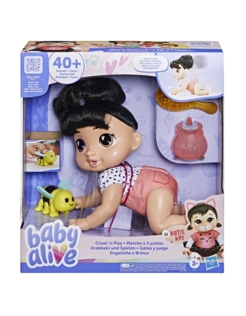 BABY ALIVE ENGATINHA E BRINCA KATIE KAT MORENA F9710