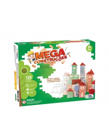 BLOCOS DE MONTAR MEGA CONSTRUCOES 120 PCS MADEIRA 7361