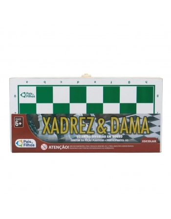JOGO ESTOJO XADREZ E DAMA MADEIRA 2908