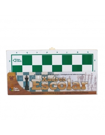 JOGO ESTOJO XADREZ ESCOLAR MADEIRA 2907