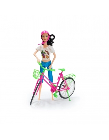BONECA FASHION DOLL COM ACESSÓRIOS E BICICLETA SORTIDO TGVL005