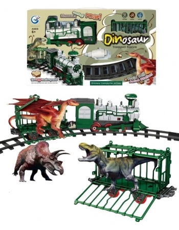 TREM COM PISTA A PILHA DINOSSAUROS TGTM002