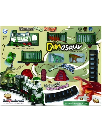 TREM COM PISTA A PILHA DINOSSAUROS BOX TGTM003