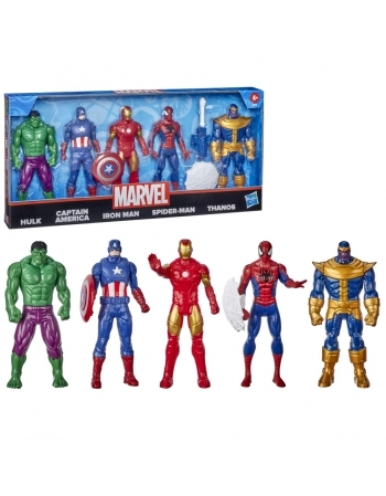 AVENGERS FIGURAS 6\" PACK 5 HF, CA, SPD, HULK, THANOS F1395