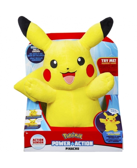 POKEMON PELUCIA PIKACHU COM LUZ E SOM