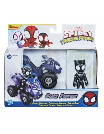 PLK SPIDEY FIGURA PANTERA NEGRA E VEÍCULO F1943